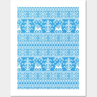 Ethnic blue ornament #6 Posters and Art